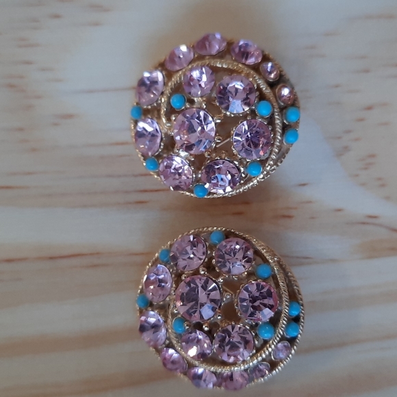 BSK Rhinestone Earrings - Picture 2 of 6